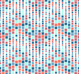 Seamless pattern, background, texture. Geometric elements, squares. Colored mosaic. On white. Graphic design element. - 308864689