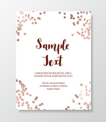 Chic card with pink gold shiny polka dot confetti.