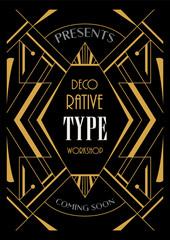 Beautiful Art Deco Invitation Design Luxury Geometric Line Art For Historical and Exclusive Theme