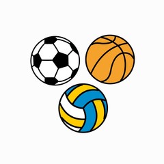 volleyball vector, soccer and basketball