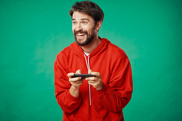 portrait of a man with mobile phone