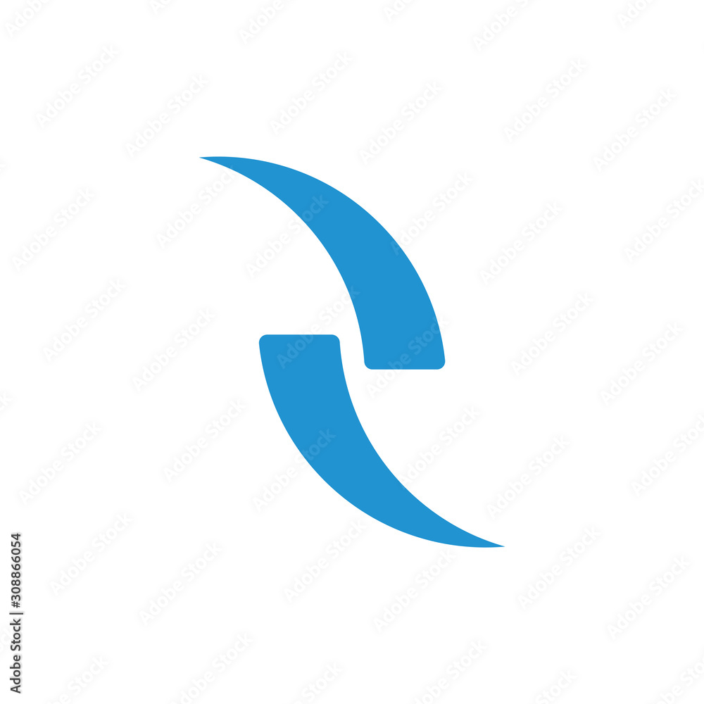 Poster curves linked motion simple logo vector