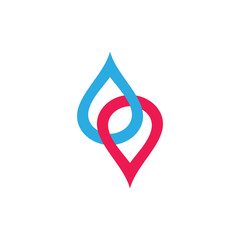 linked water drop simple logo vector