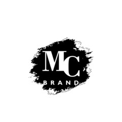 Initial letter MC brush vector logo template