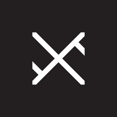 letter x road map geometric logo vector