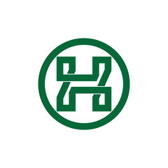 letter h z infinity line logo vector