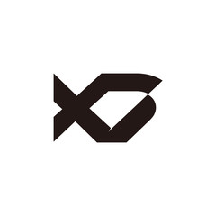 letter xv linked geometric logo vector