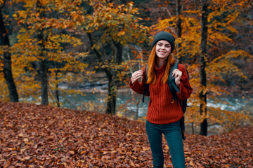 young woman in autumn park