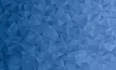 Obraz premium Classic Blue Low Poly Random Triangle Pattern Vector Background. 2020 Color of the Year. Shimmering Irregular Shape Dark Blue Gradient Facets. Geometric 3D Crystal Texture.