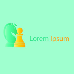 chess game logo vector. chess match symbol icon