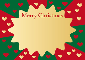 キラキラクリスマスカードハートパターン7