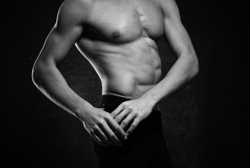 Obraz na płótnie Canvas muscular male torso of a man