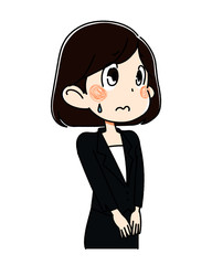 スーツの若い女性