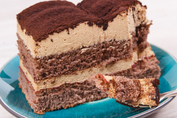 Tasty creamy tiramisu cake for different occasions or holidays. Delicious dessert