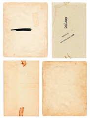 Set of Vintage Paper Pages from Old Discarded Library Books