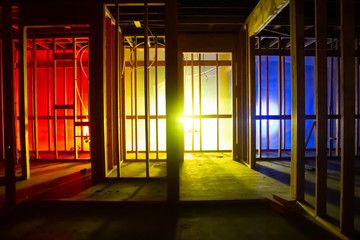 RGB Light through Abandoned Construction