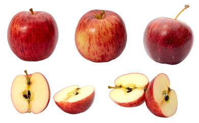 Fresh red apple isolated on white with clipping path