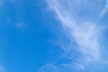Blue sky and clouds on a clear day and good weather in the morning, fluffy and soft white clouds