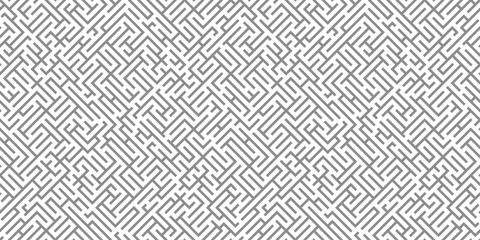 Seamless linear maze structure. Abstract labyrinth seamless pattern.