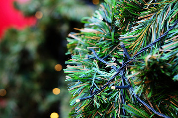 Artificial decorative Christmas tree, mirror ball and LED lighting system, necessary decoration object in Christmas and new year festival 