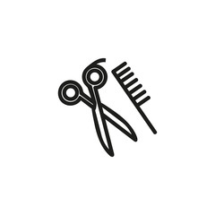 Barber instruments thin line icon. Hair, style, barber isolated outline sign. Service and beauty business concept. Vector illustration symbol element for web design and apps © SurfupVector