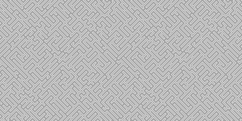 Seamless linear maze structure. Abstract labyrinth seamless pattern.
