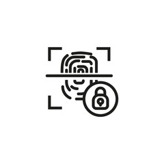 Biometric thin line icon. Biometric, identification, security isolated outline sign. Safety and authorization concept. Vector illustration symbol element for web design and apps © SurfupVector