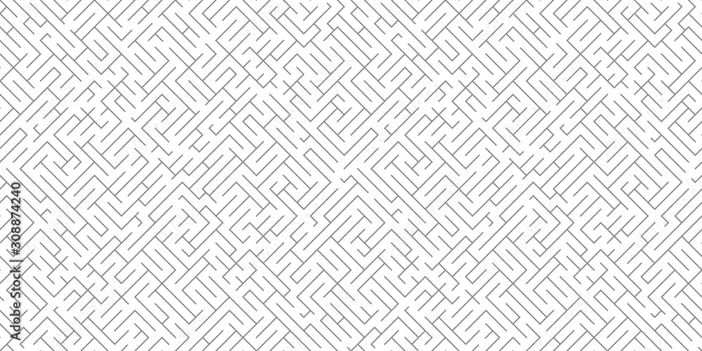 Poster seamless linear maze structure. abstract labyrinth seamless pattern.
