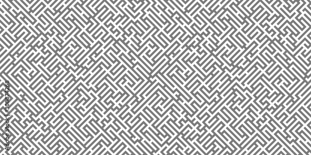 Poster seamless linear maze structure. abstract labyrinth seamless pattern.