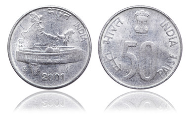 Coin 50 paise. India. 2001