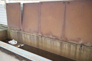 repair of concrete pit with rainwater