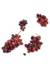 Bunch of fresh ripe juicy grapes on white