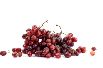 Bunch of fresh ripe juicy grapes on white