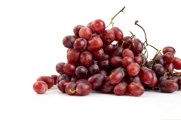 Bunch of fresh ripe juicy grapes on white
