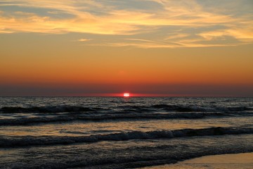 sunset over the lake