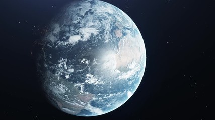 Animated VFX earth with atmosphere zoom out
