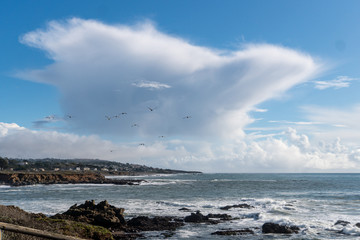 Stunning blue sky Cambria Coast Seascape