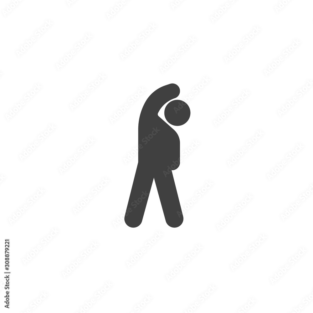 Poster side bend exercise vector icon. filled flat sign for mobile concept and web design. body stretching 