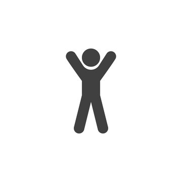 Hands up exercise vector icon. filled flat sign for mobile concept and web design. Jumping jack exercise glyph icon. Symbol, logo illustration. Vector graphics