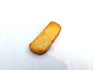some fresh dry bread peace isolated on white background