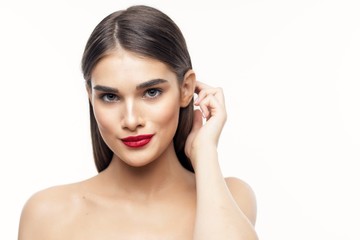 Naklejka premium portrait of young woman with perfect skin