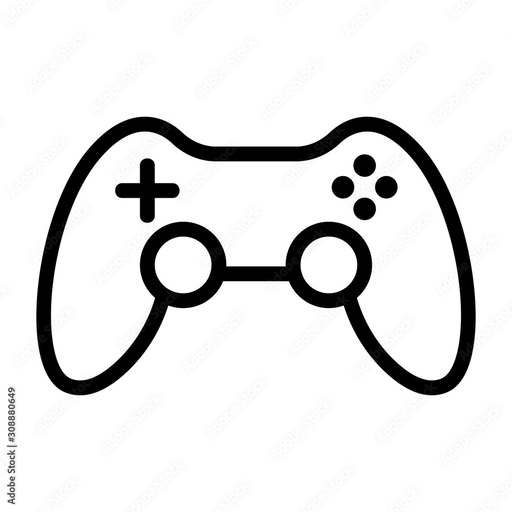 Poster game joystick icon vector. thin line sign. isolated contour symbol illustration