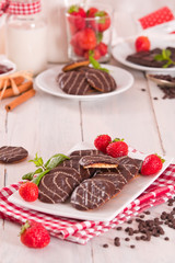 Soft cakes with strawberry.	