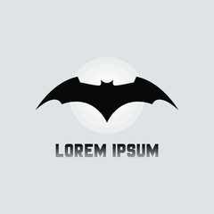 Cartoon bat vector illustration, logo design. cute expression bat icon
