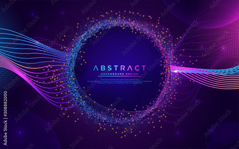 Wall mural glowing abstract aurora modern background design. modern particle liquid dynamic background template