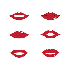Set of Lips icon cosmetic logo vector