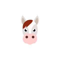 Horse-Cartoon horse head isolated from white background