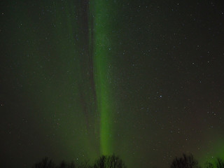 Beautiful northern lights on the sky