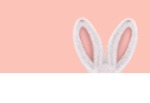 Easter greeting card with rabbit ears