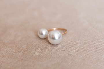 Women's wedding jewelry  on a light background, selective focus
